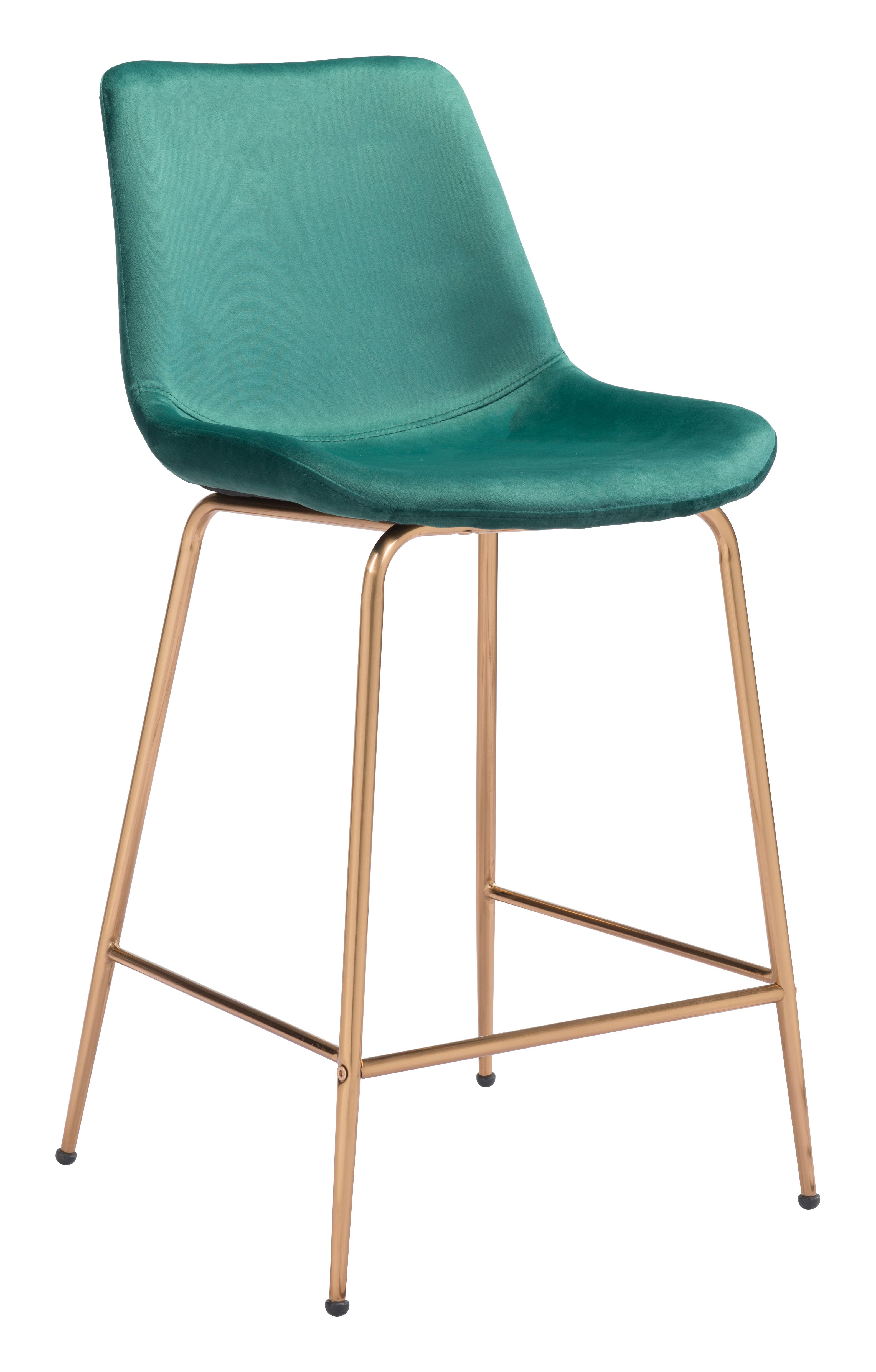 Zuo Modern Tony Counter Stool in Green/Yellow/Red and Gold