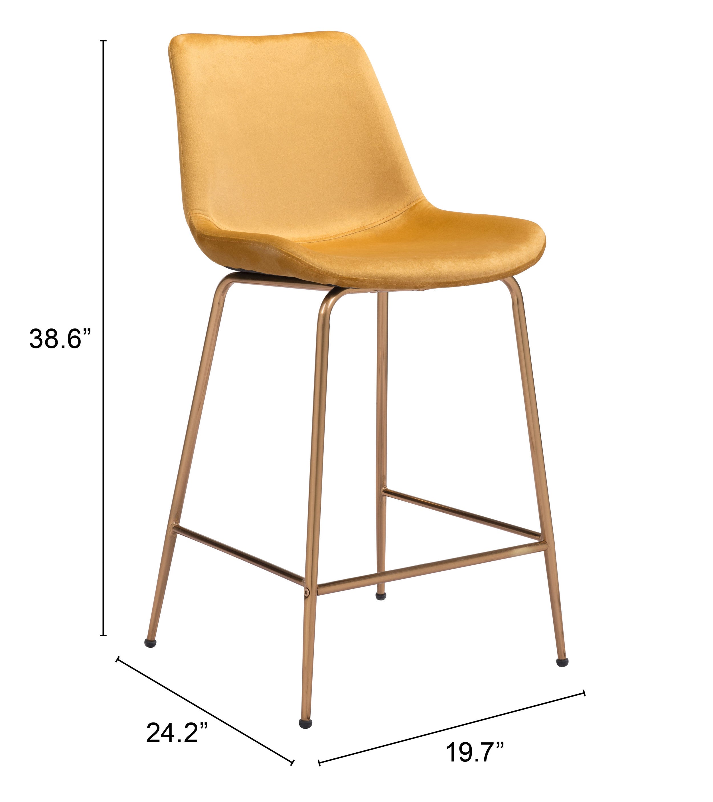 Zuo Modern Tony Counter Stool in Green/Yellow/Red and Gold