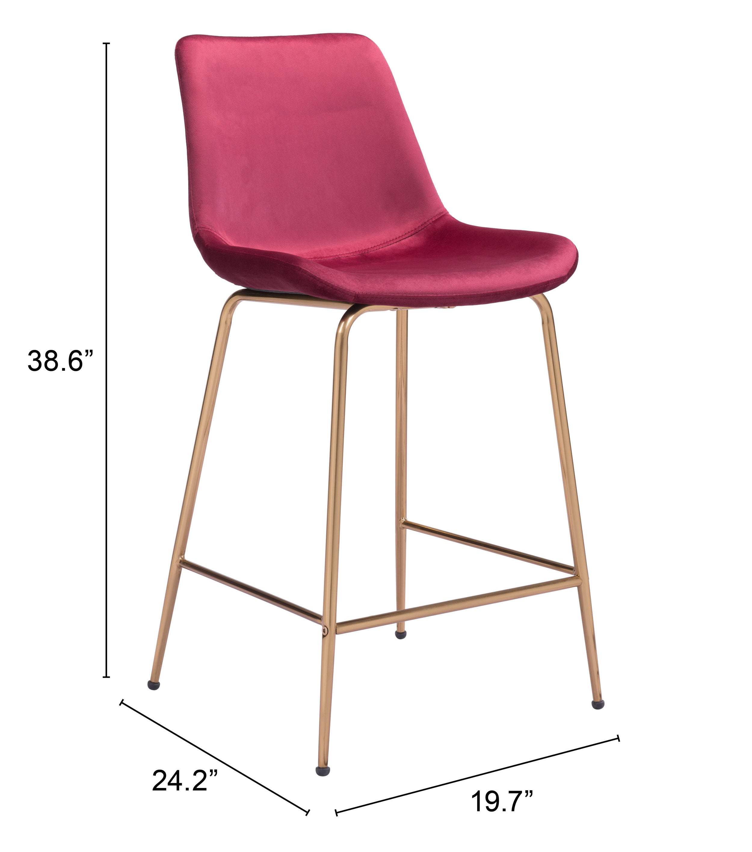 Zuo Modern Tony Counter Stool in Green/Yellow/Red and Gold