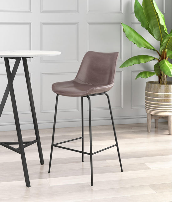 Zuo Modern Byron Barstool in Brown/Gray/White