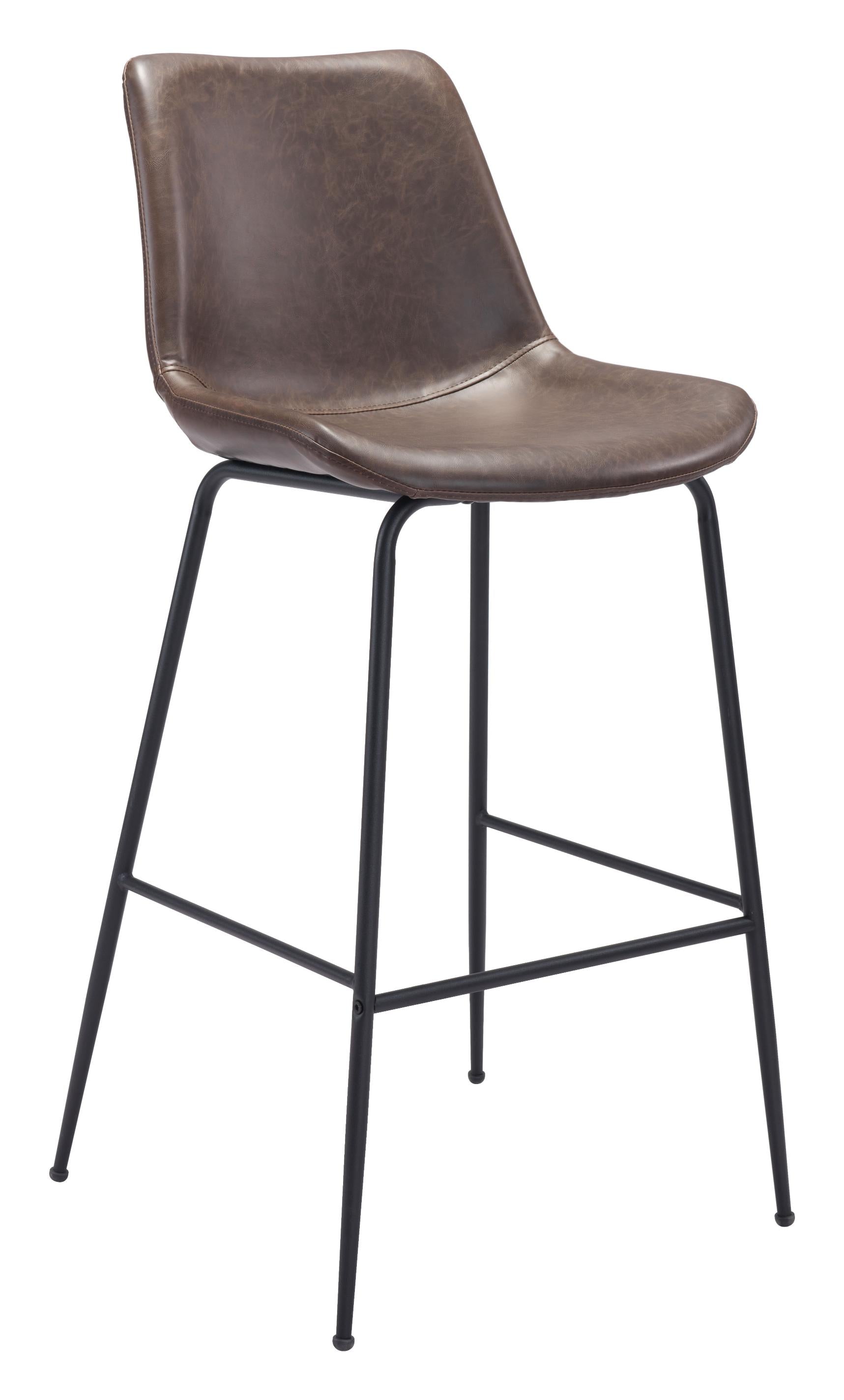 Zuo Modern Byron Barstool in Brown/Gray/White