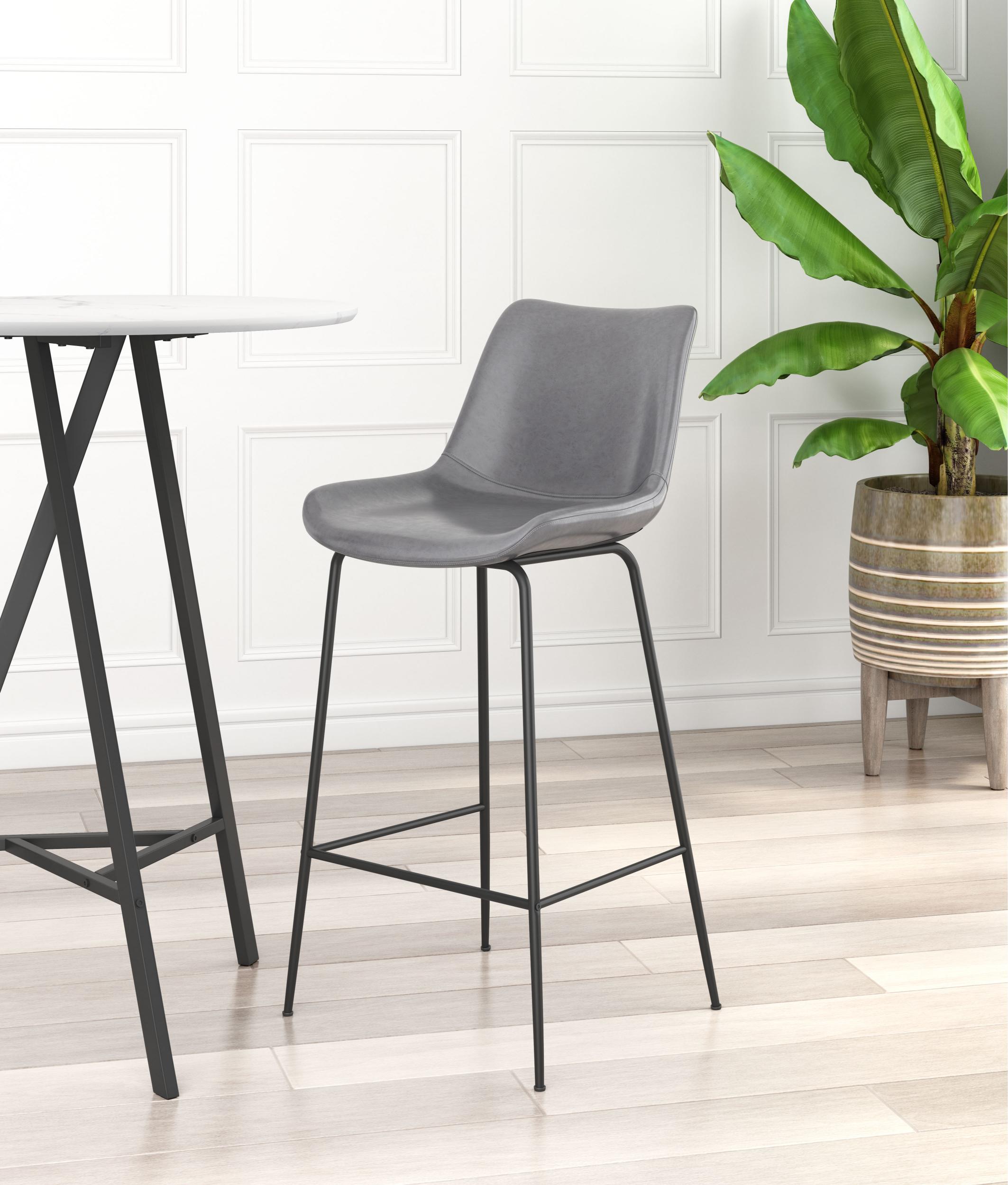 Zuo Modern Byron Barstool in Brown/Gray/White