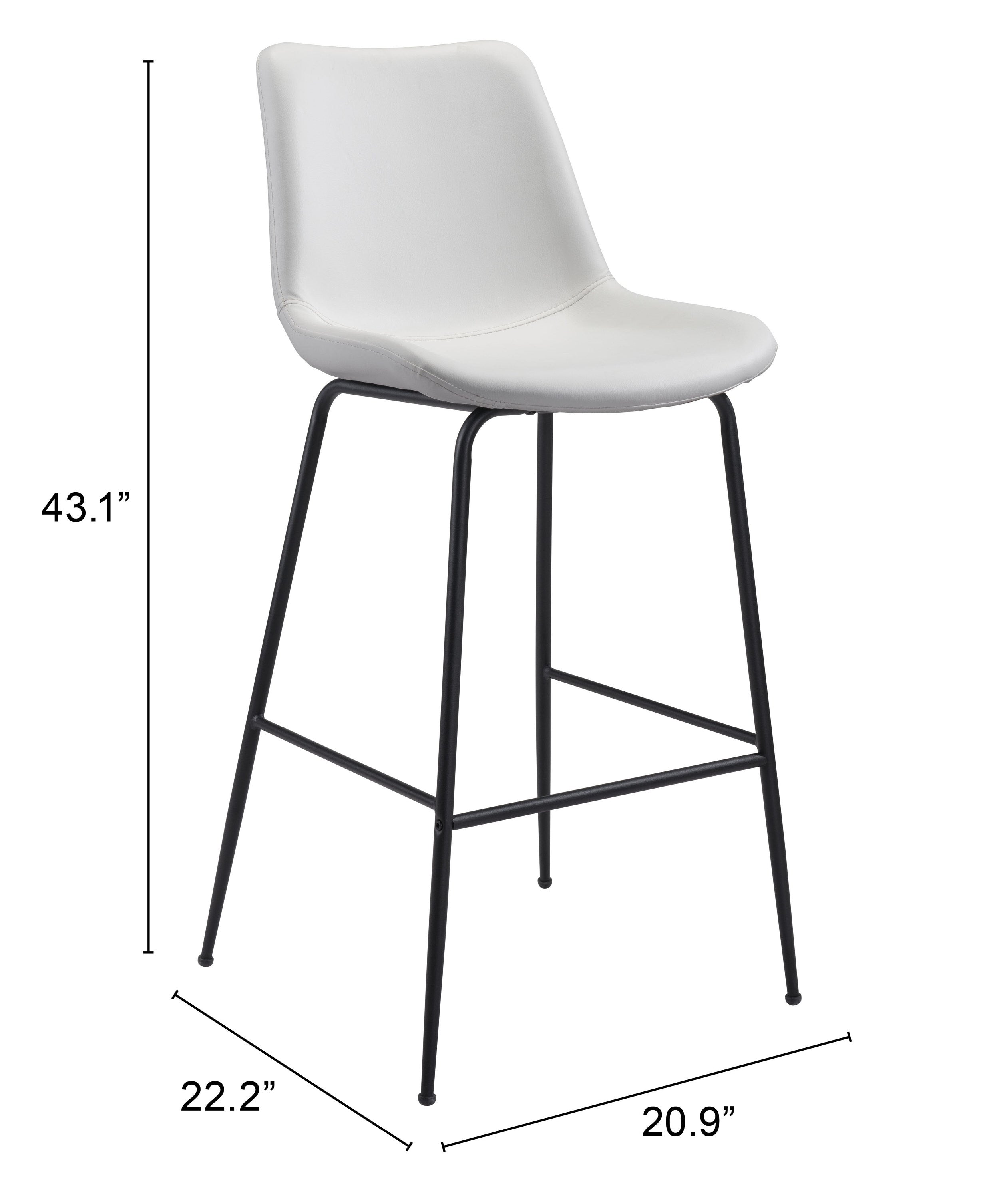 Zuo Modern Byron Barstool in Brown/Gray/White