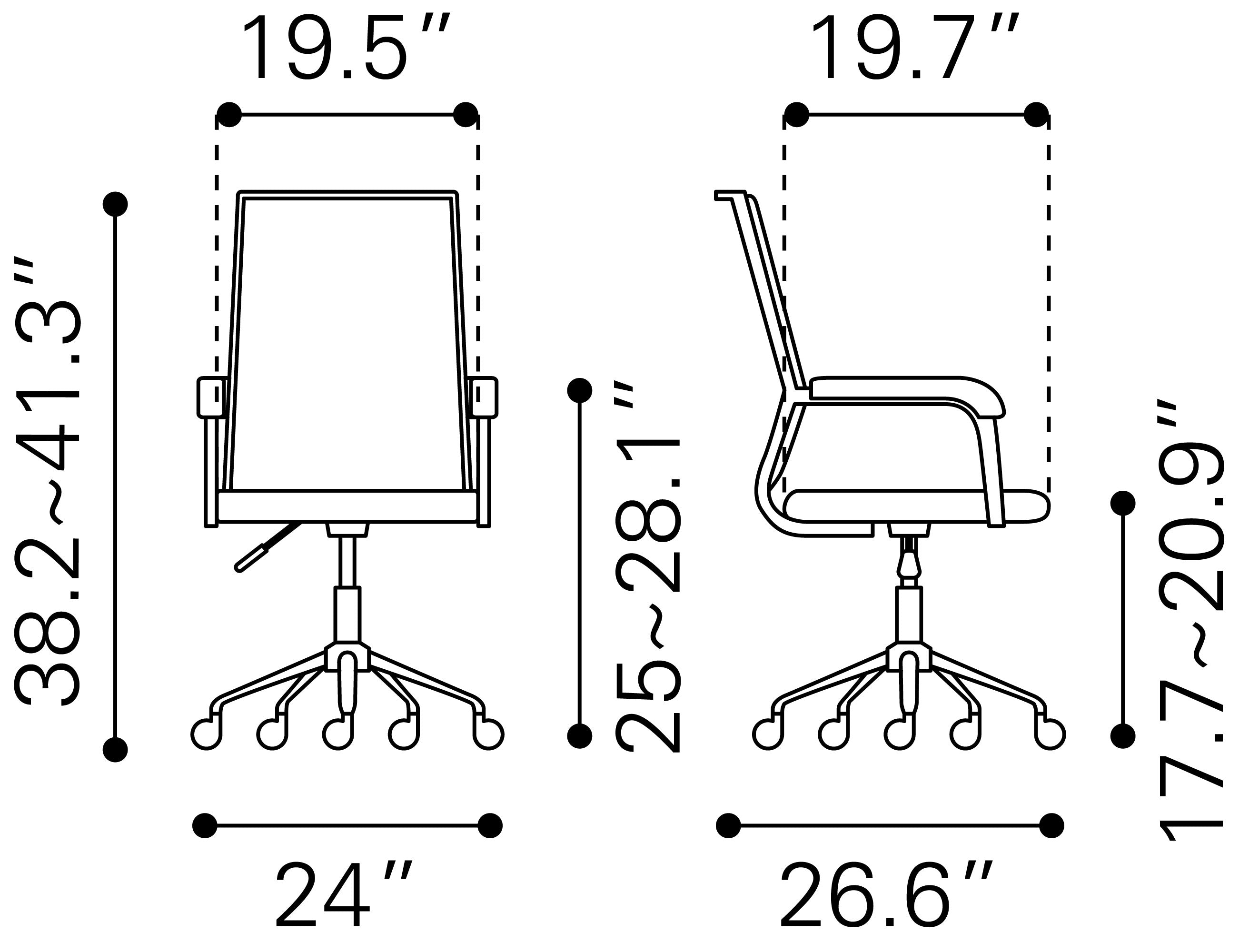 Zuo Modern Liderato Office Chair Black