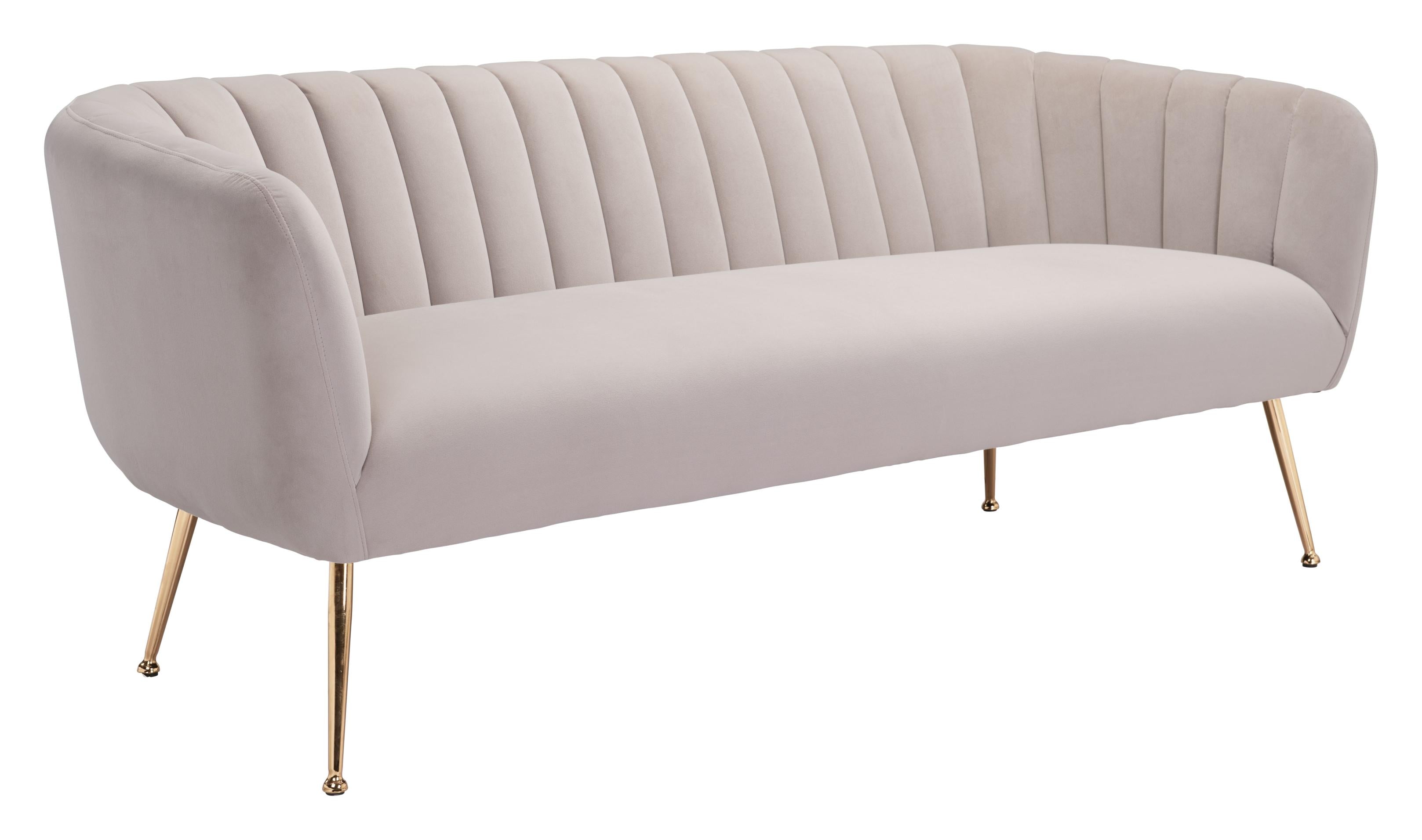 Zuo Modern Deco Sofa in Beige/Grey