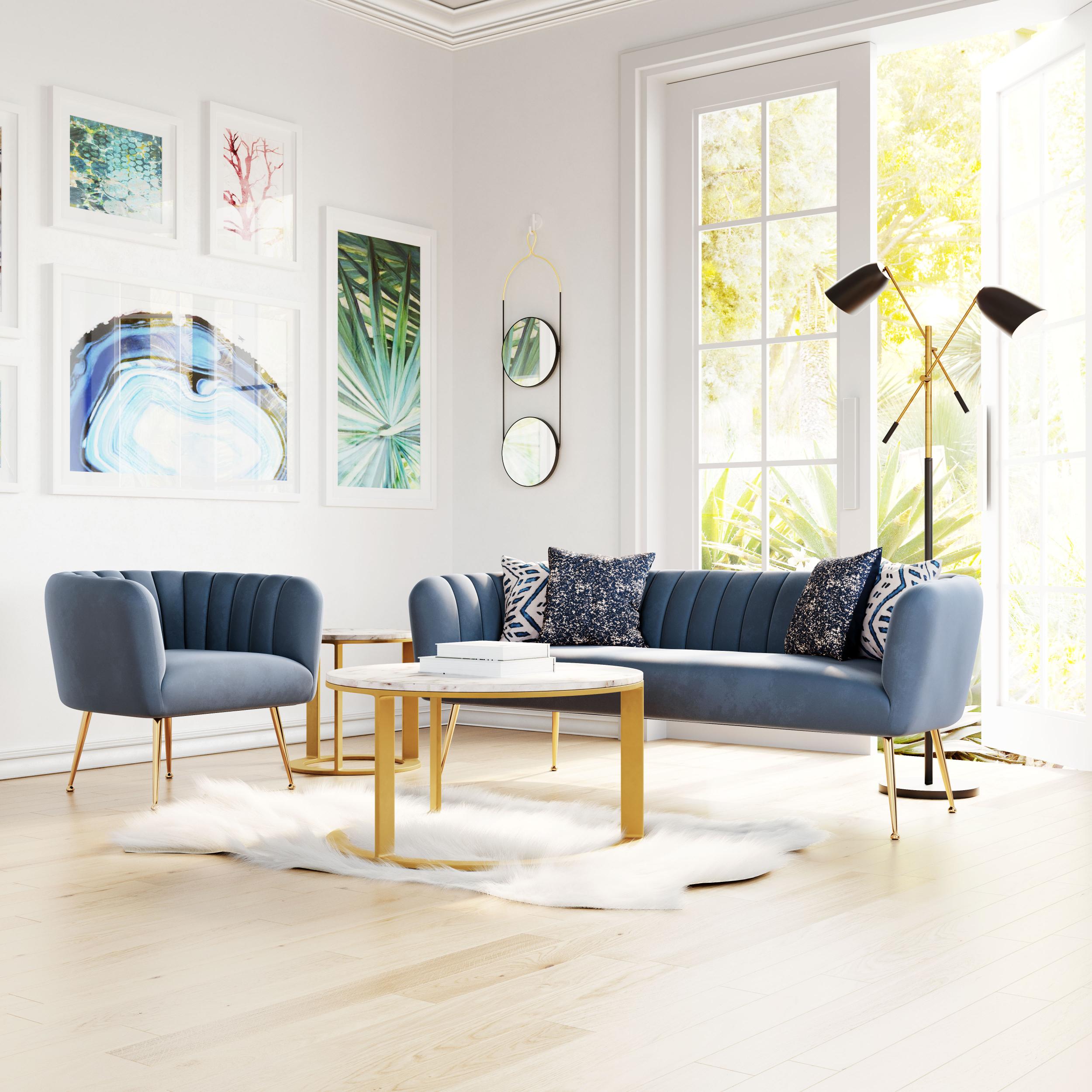 Zuo Modern Deco Sofa in Beige/Grey, Beige, Sofas, Plywood, Polyester, Steel, Curved, 4 Legs, Indoor