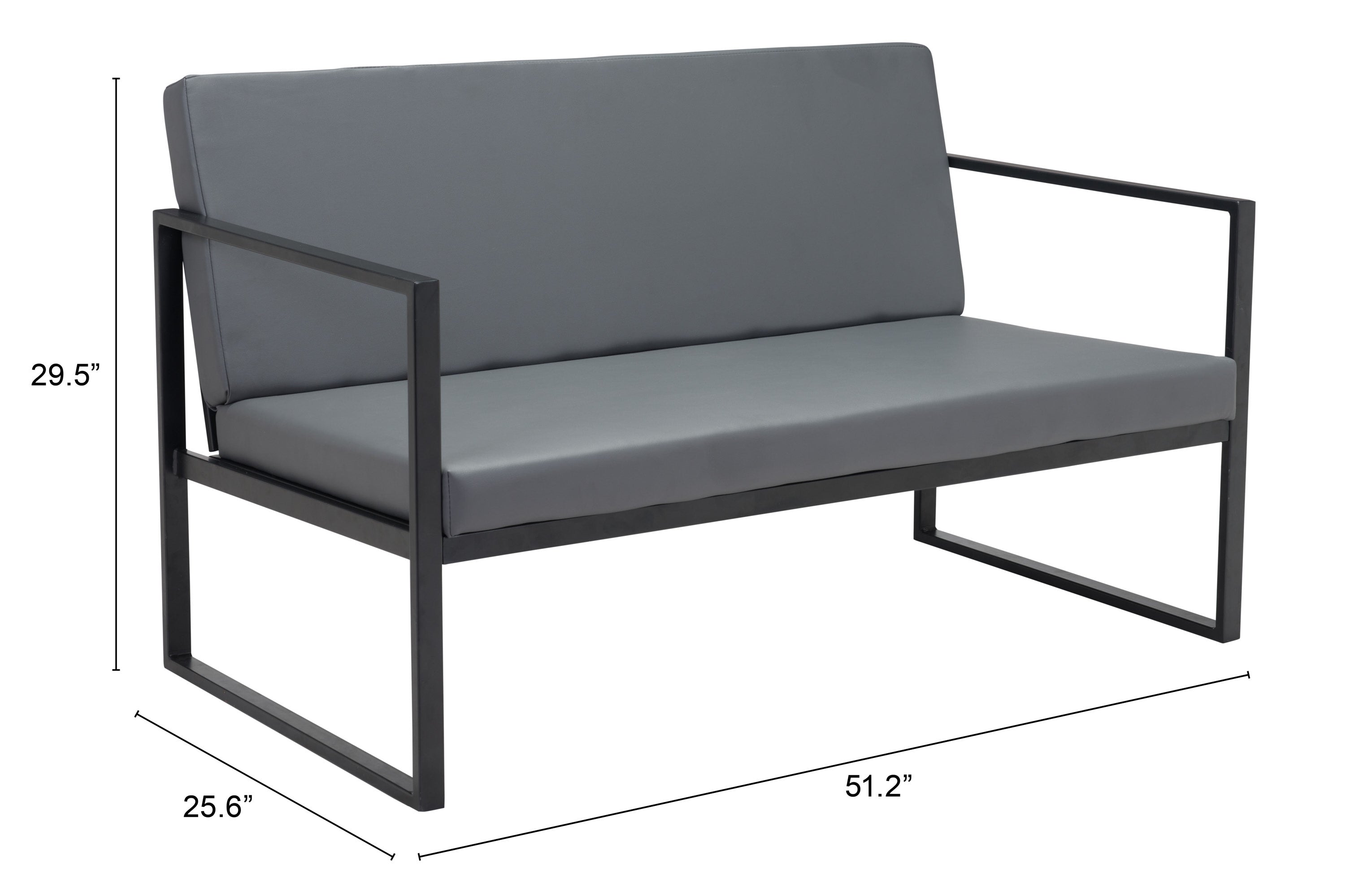Zuo Modern Claremont Sofa in Gray
