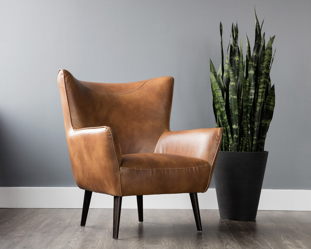 Sunpan Luther Lounge Chair - Havana Dark Brown/Tobacco Tan