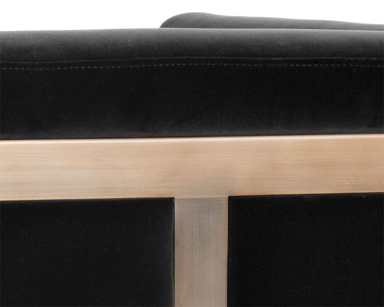 SUNPAN Soho Armchair in Giotto Shale Grey and Antique Brass Frame