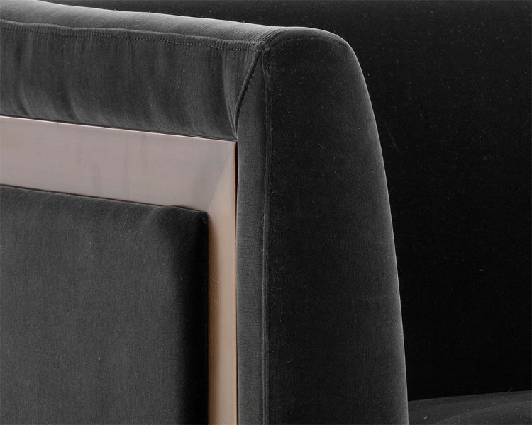 SUNPAN Soho Armchair in Giotto Shale Grey and Antique Brass Frame