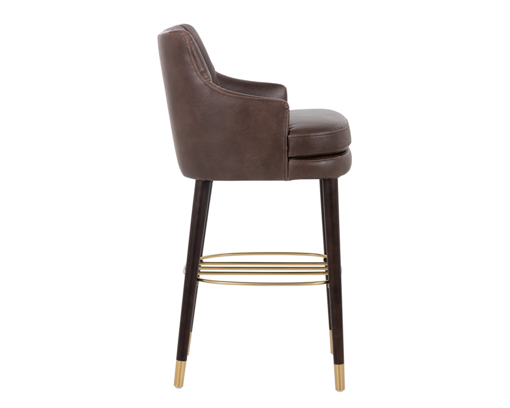 Sunpan Valerie Barstool - Havana Dark Brown