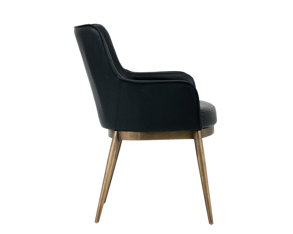 Sunpan Franklin Dining Armchair - Beige Linen/Bravo Cream/ Vintage Black/Vintage Blue