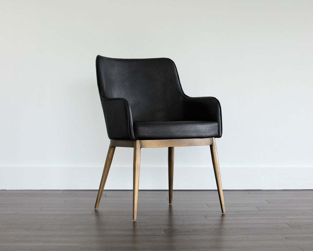 Sunpan Franklin Dining Armchair - Beige Linen/Bravo Cream/ Vintage Black/Vintage Blue