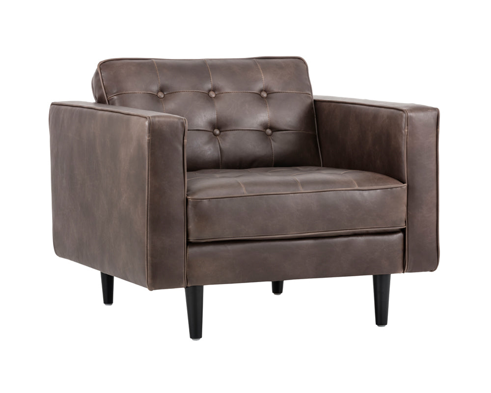 Sunpan Donnie Armchair - Coal Black/Dark Grey/Havana Dark Brown/Light Grey/Tobacco Tan