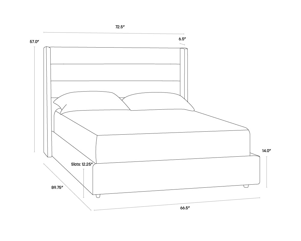 Sunpan Emmit Bed - Queen in Marble / Quarry / Merino Pearl