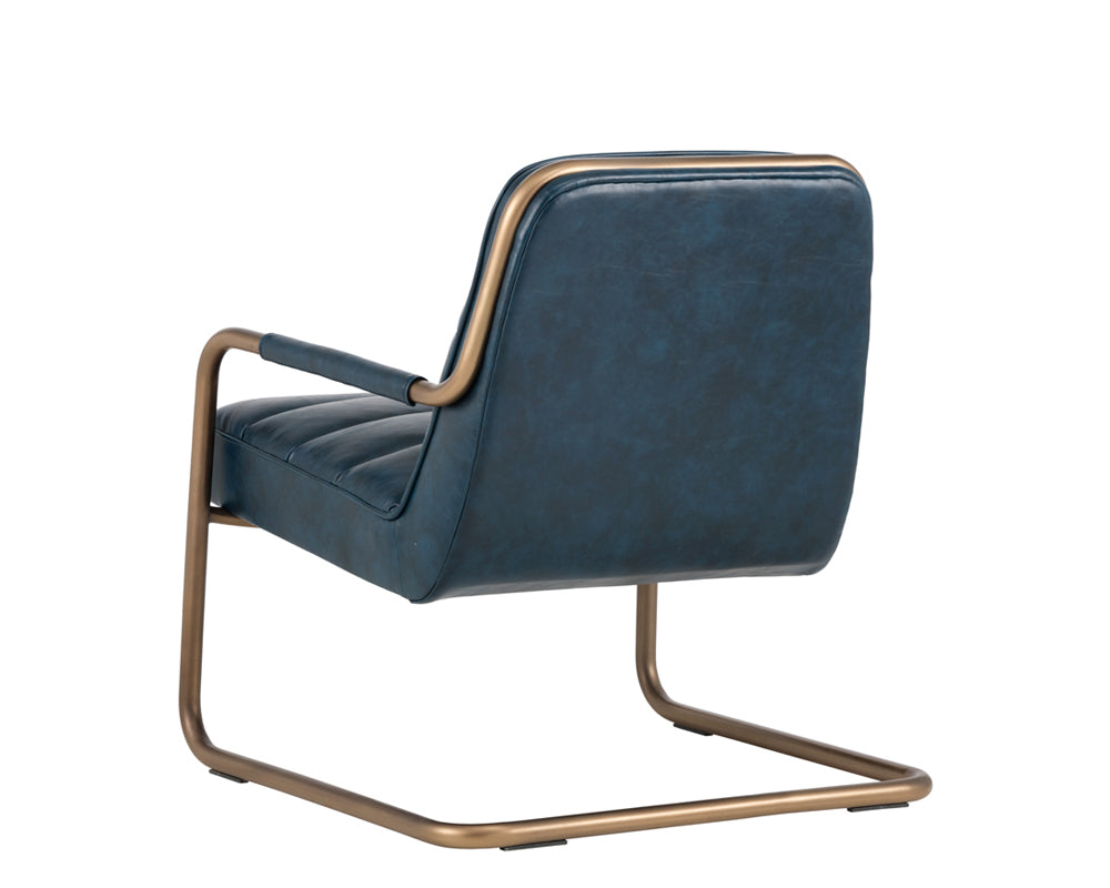 Sunpan Lincoln Lounge Chair in Beige Linen/Vintage Black/Vintage Blue/Vintage Cognac