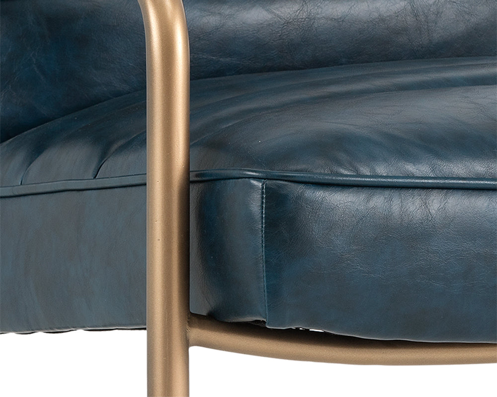 Sunpan Lincoln Lounge Chair in Beige Linen/Vintage Black/Vintage Blue/Vintage Cognac