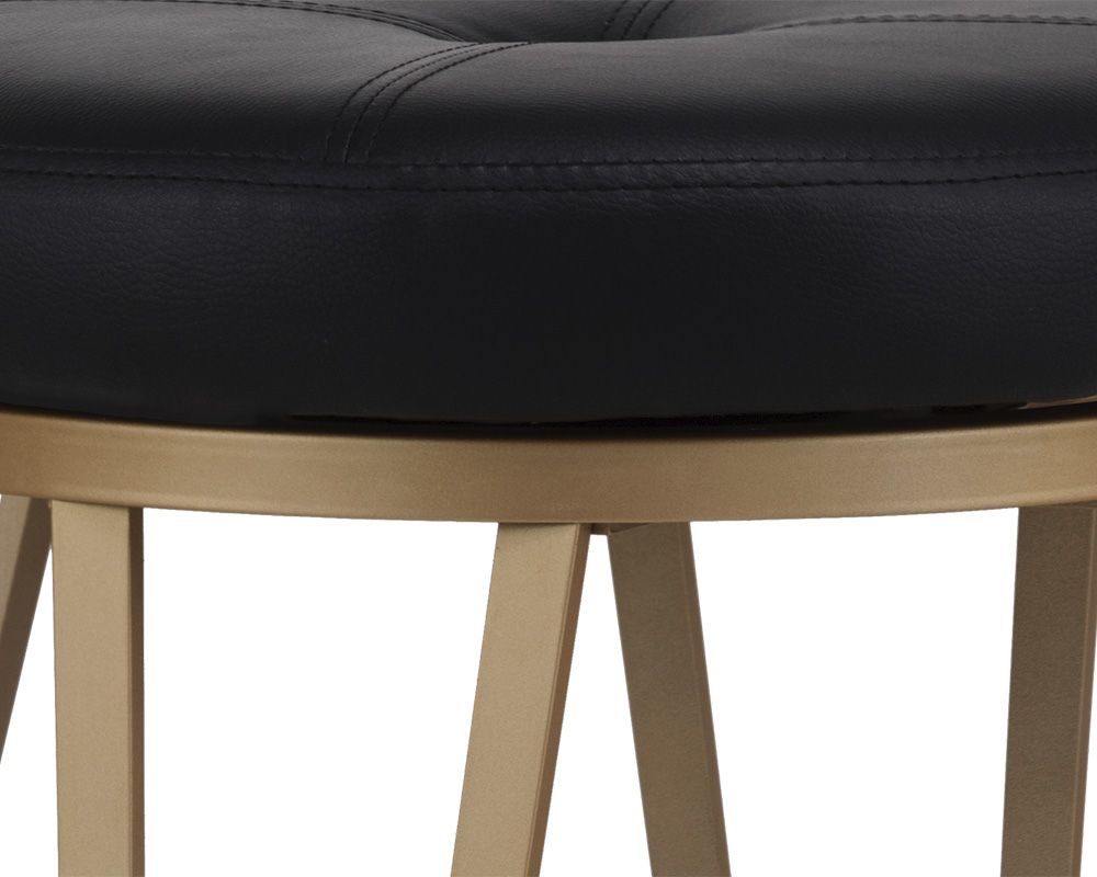 SUNPAN Matthews Swivel Barstool - Champagne Gold - Onyx, Black - Bravo Admiral, Black - Bravo Cognac, Black - Bravo Cream, Black - Bravo Metal
