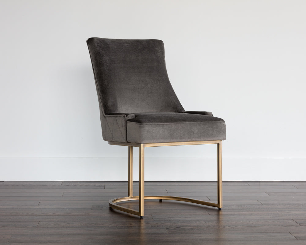 Sunpan Florence Dining Chair - Abbington Black/Piccolo Pebble/Piccolo Prosecco