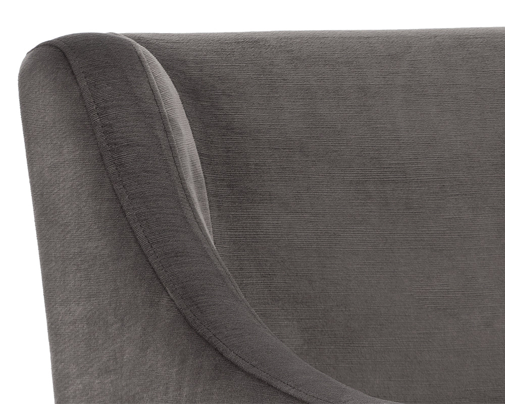 Sunpan Zane Wheeled Lounge Chair in Abbington Black/Piccolo Pebble/Piccolo Prosecco