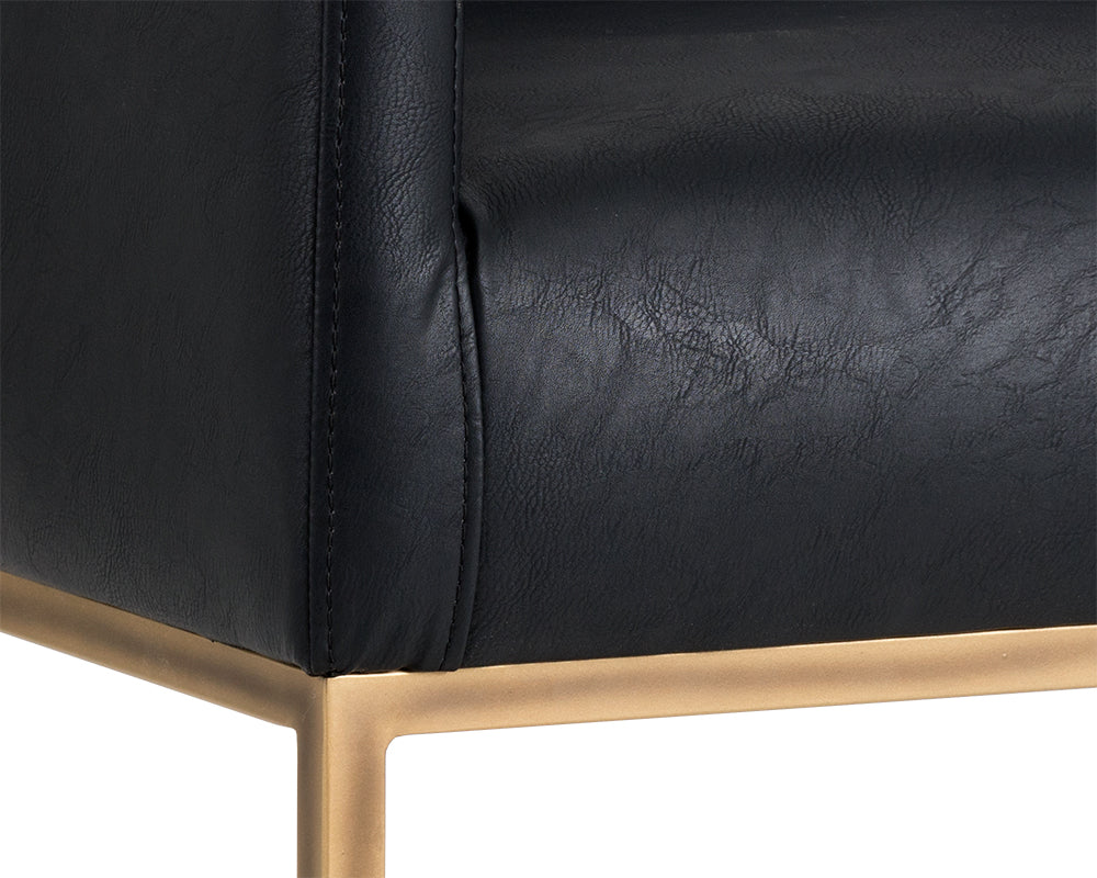 Sunpan Kwan Lounge Chair - Vintage Black/Blue