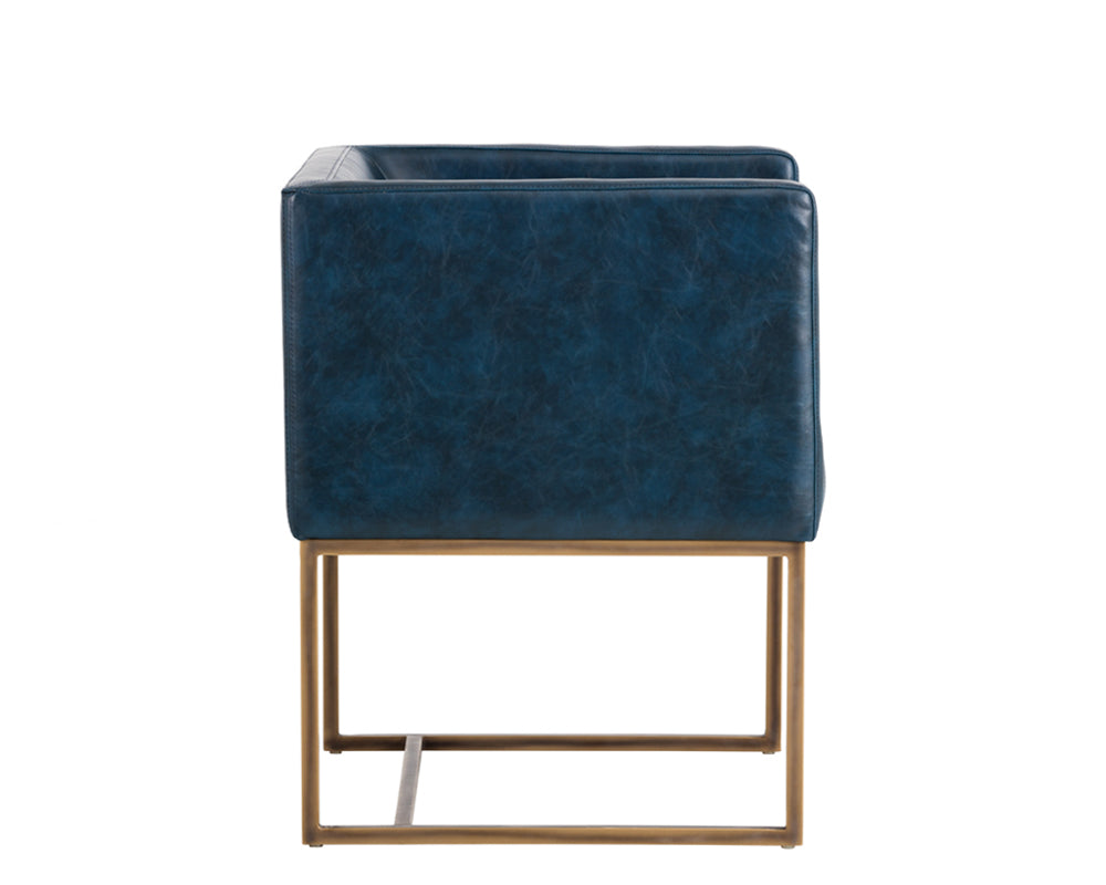 Sunpan Kwan Lounge Chair - Vintage Black/Blue
