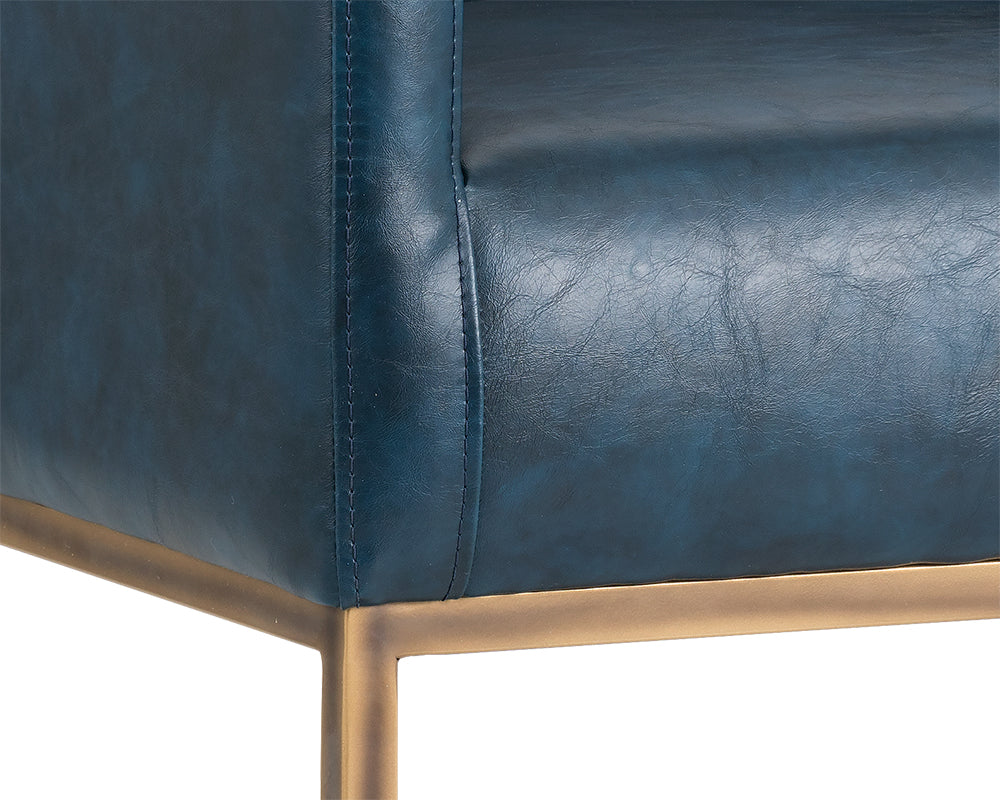 Sunpan Kwan Lounge Chair - Vintage Black/Blue