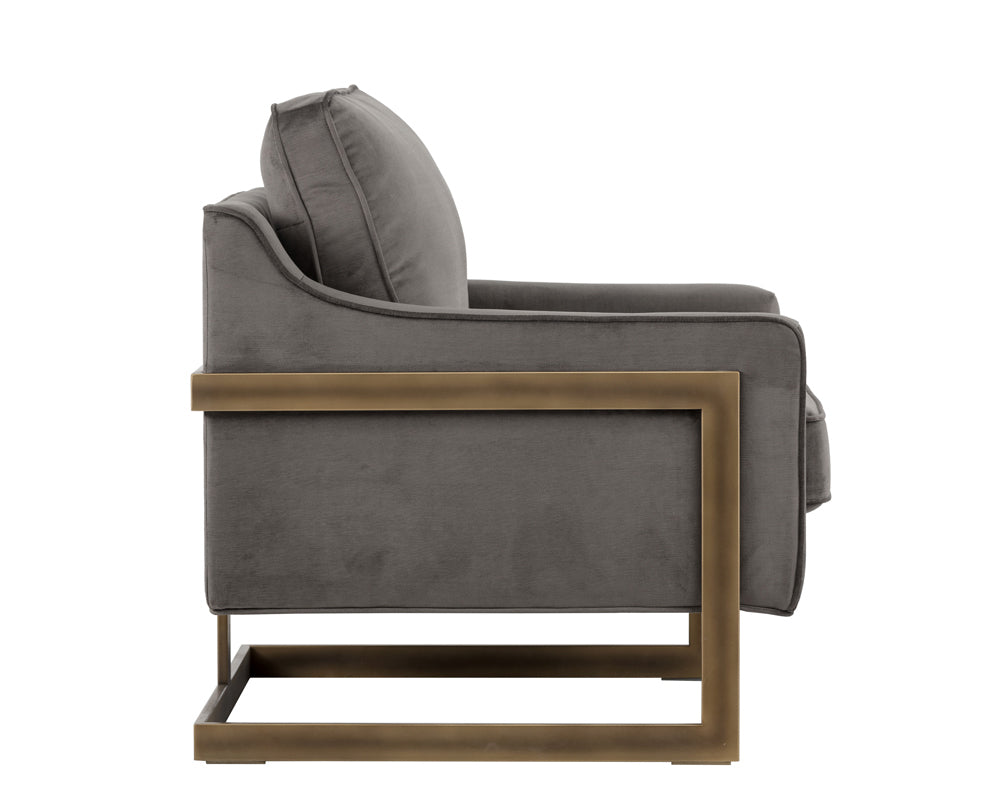Sunpan Kalmin Lounge Chair - Abbington Black / Piccolo Pebble / Piccolo Prosecco