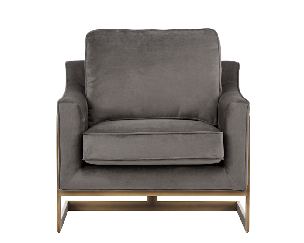 Sunpan Kalmin Lounge Chair - Abbington Black / Piccolo Pebble / Piccolo Prosecco