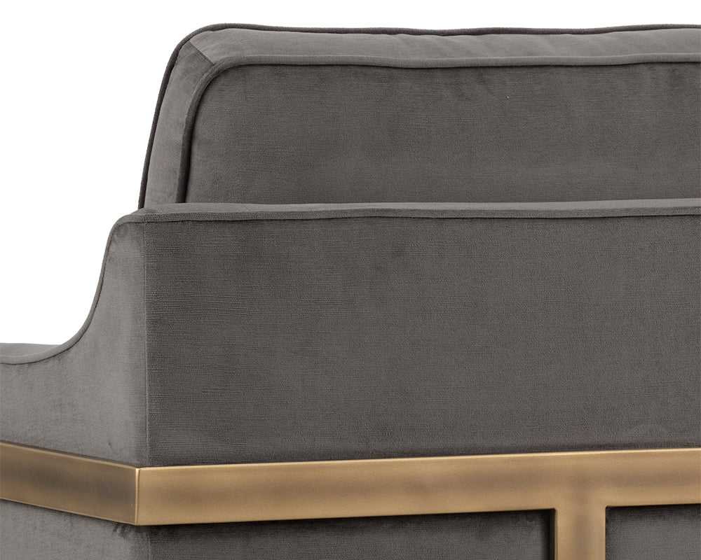 Sunpan Kalmin Lounge Chair - Abbington Black / Piccolo Pebble / Piccolo Prosecco