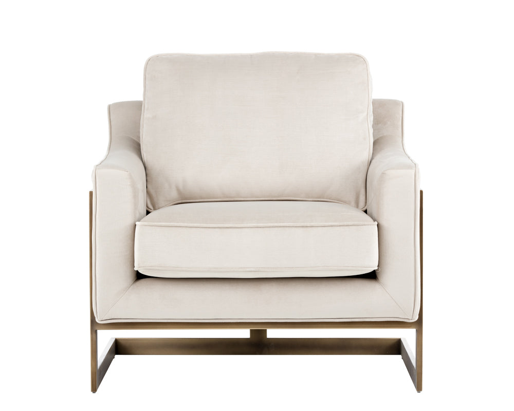 Sunpan Kalmin Lounge Chair - Abbington Black / Piccolo Pebble / Piccolo Prosecco
