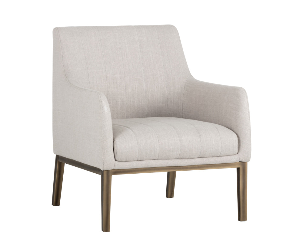 Sunpan Wolfe Lounge Chair in Beige Linen/Bravo Cream/Bravo Metal/Vintage Black/Vintage Blue/Vintage Cognac