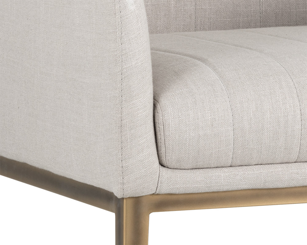 Sunpan Wolfe Lounge Chair in Beige Linen/Bravo Cream/Bravo Metal/Vintage Black/Vintage Blue/Vintage Cognac