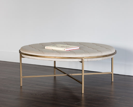Sunpan Ethel Ottoman - Round - Piccolo Pebble / Piccolo Prosecco
