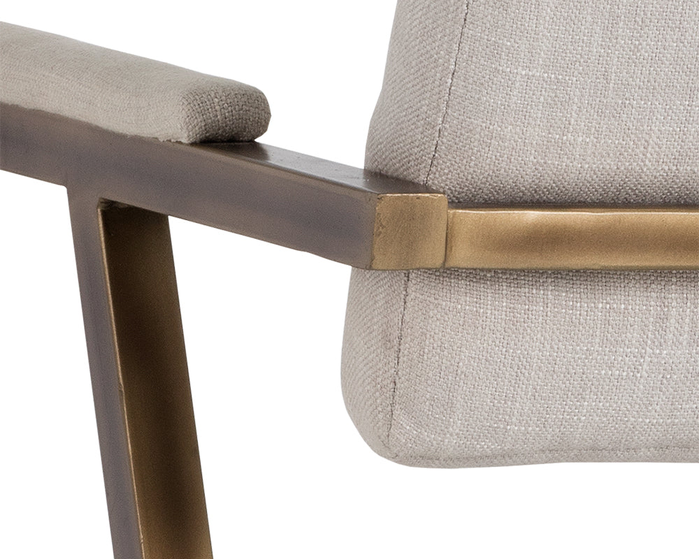 Sunpan Ventouz Dining Armchair in Beige Linen/Vintage Black