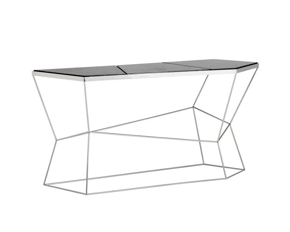 Sunpan Nathaniel Console Table - Grey Marble