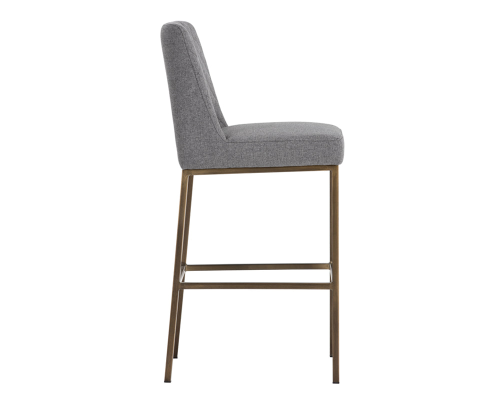 Sunpan Leighland Barstool - Dark Grey / Overcast Grey / Coal Black / Havana Dark Brown