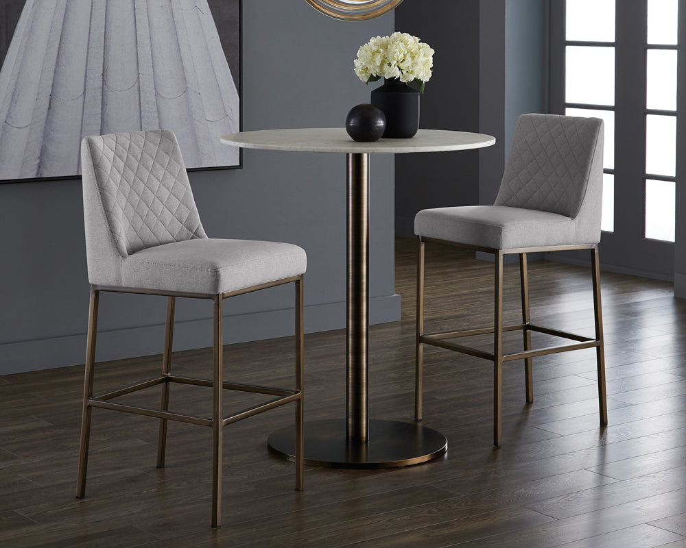 Sunpan Leighland Barstool - Dark Grey / Overcast Grey / Coal Black / Havana Dark Brown