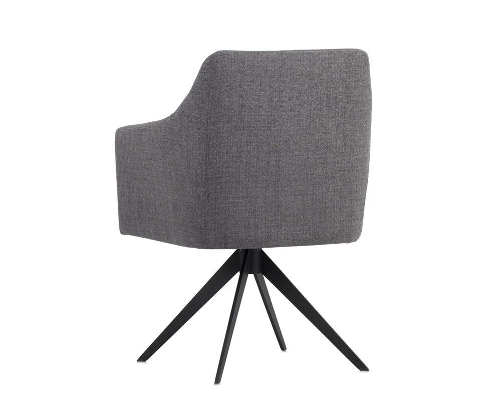 Sunpan Sydney Swivel Dining Armchair In Coastal Grey/Midnight Blue