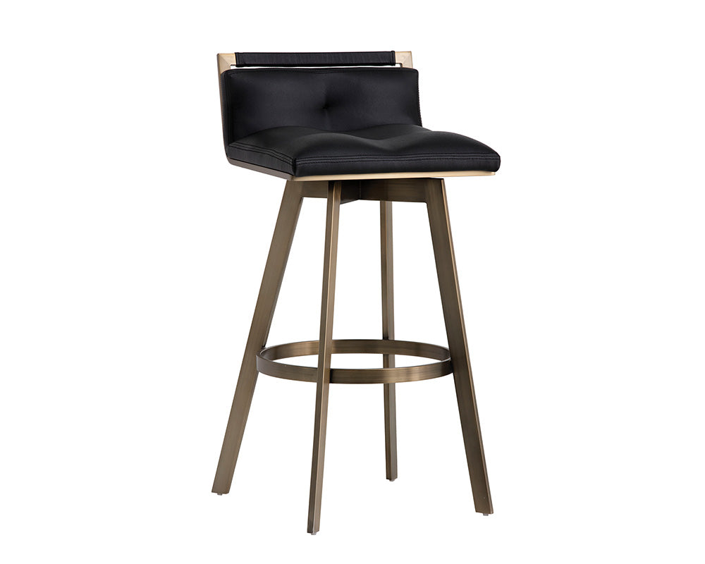 Sunpan Arizona Swivel Barstool - Castillo Black/Castillo Cream