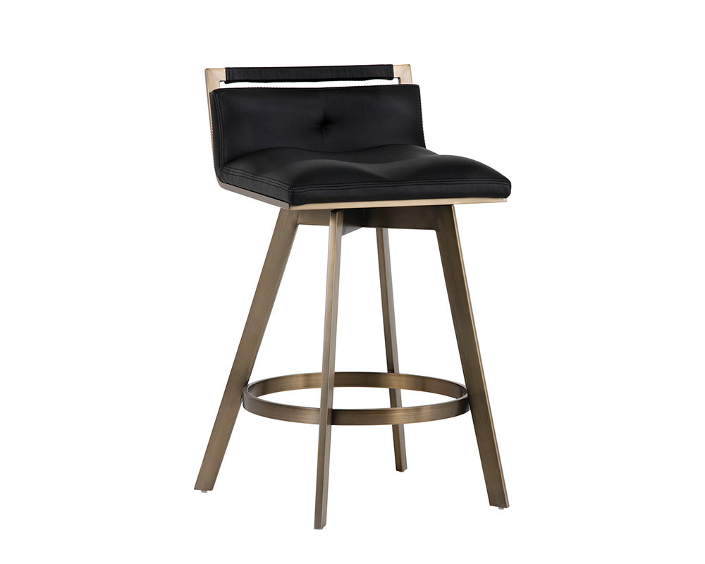 Sunpan Arizona Swivel Counter Stool - Castillo Black/Castillo Cream