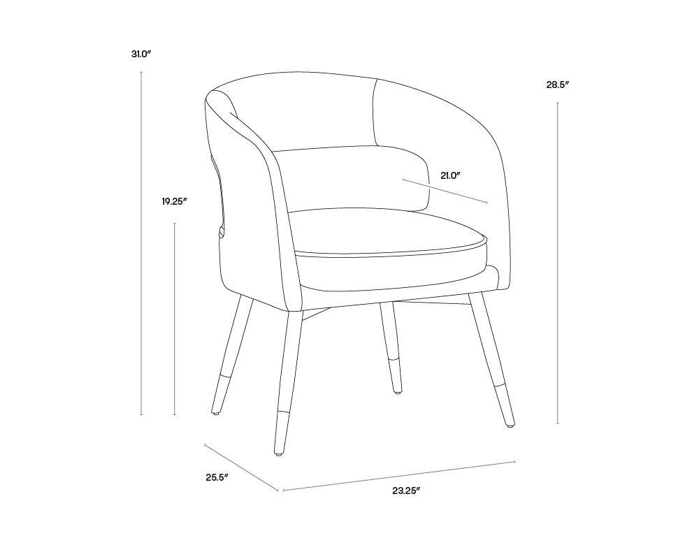 Sunpan Baily Dining Armchair in Hemingway Marble