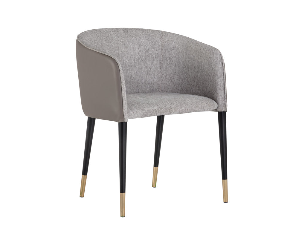Sunpan Asher Dining Armchair - Abbington Black and Napa Black/Flint Grey and Napa Taupe/Sparrow Grey and Napa Black