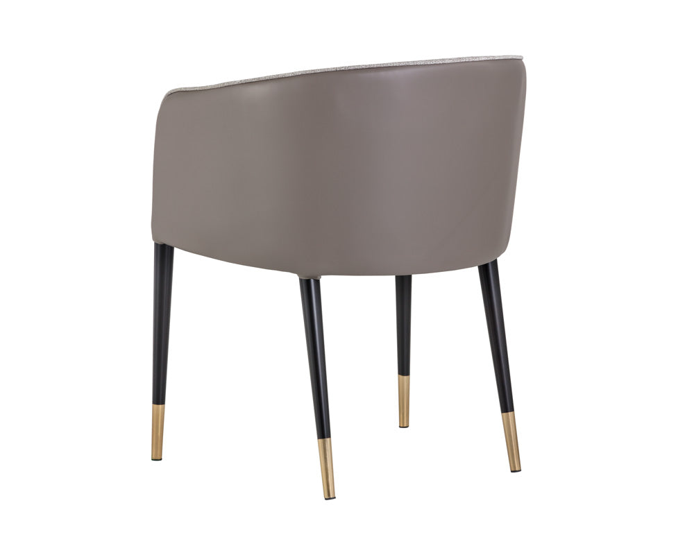 Sunpan Asher Dining Armchair - Abbington Black and Napa Black/Flint Grey and Napa Taupe/Sparrow Grey and Napa Black