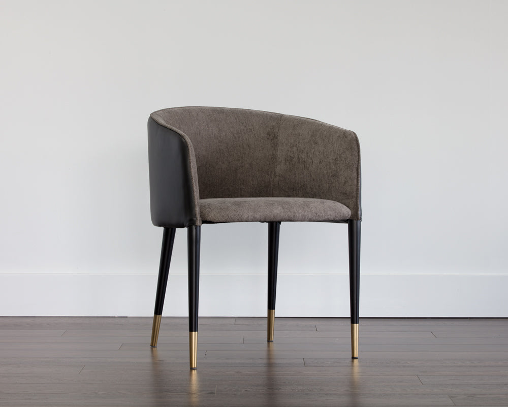 Sunpan Asher Dining Armchair - Abbington Black and Napa Black/Flint Grey and Napa Taupe/Sparrow Grey and Napa Black