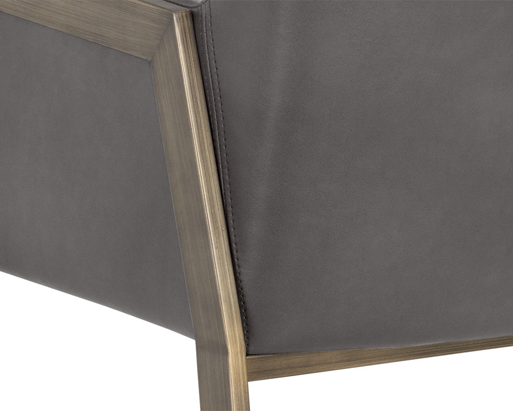 Sunpan Bernadette Dining Armchair - Bravo Admiral/Bravo Black/Bravo Cognac/Kendall Grey