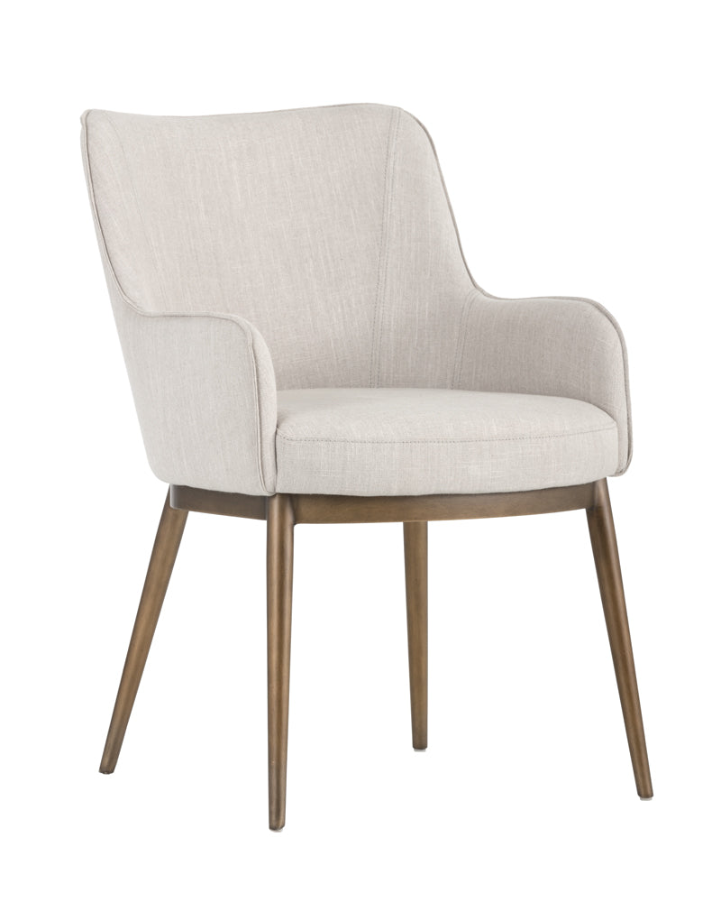 Sunpan Franklin Dining Armchair - Beige Linen/Bravo Cream/ Vintage Black/Vintage Blue