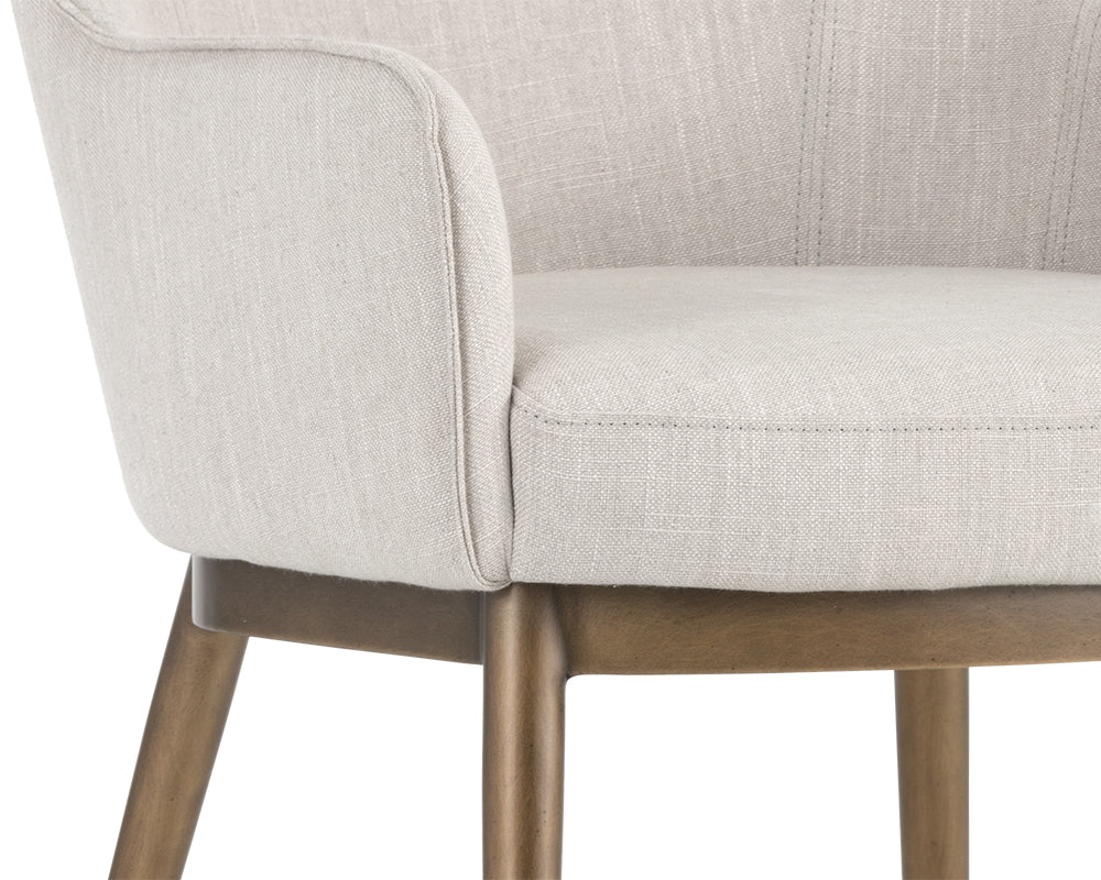 Sunpan Franklin Dining Armchair - Beige Linen/Bravo Cream/ Vintage Black/Vintage Blue