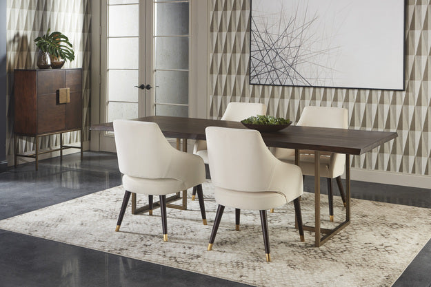Sunpan Adelaide Dining Armchair in Calico Cream/Timeless Teal