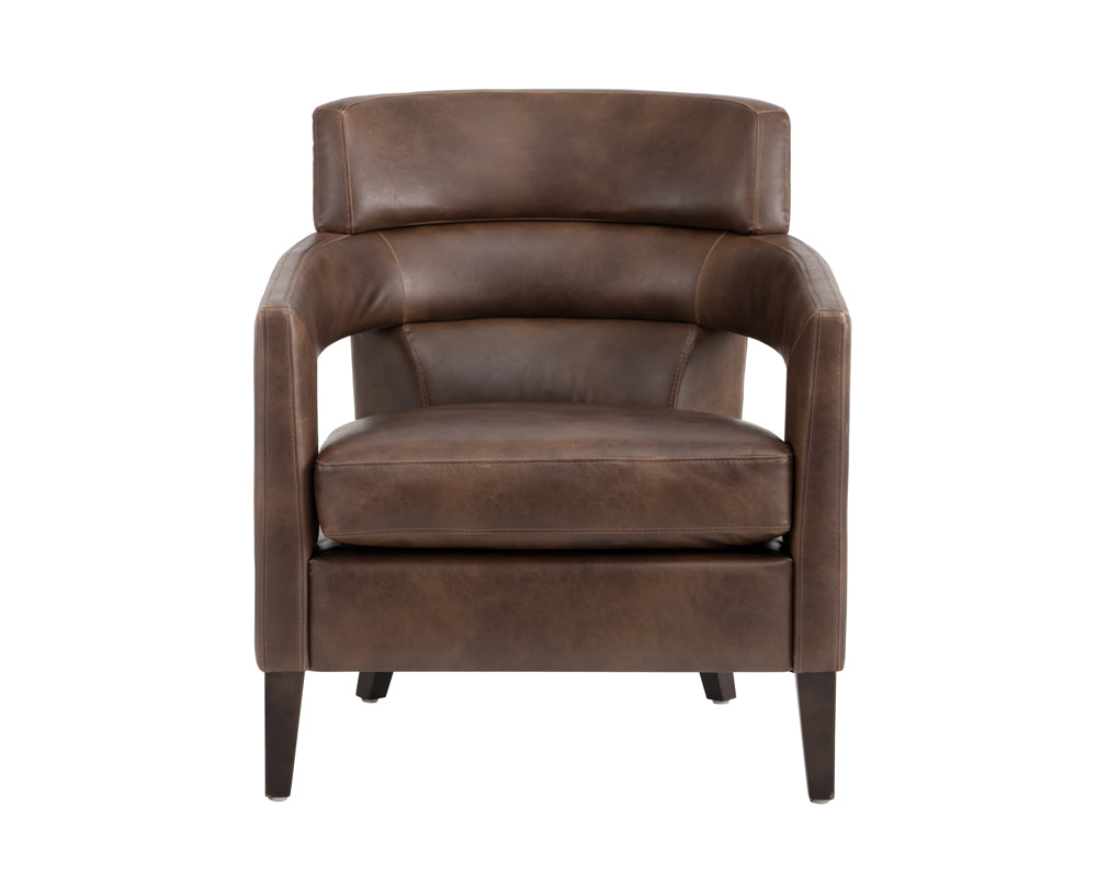 Sunpan Bloor Lounge Chair - Coal Black/Havana Dark Brown